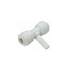 Tömlős, "T" elosztó bekötő-idom 1/4"x1/4"x1/4", Quick, szimmetrikus