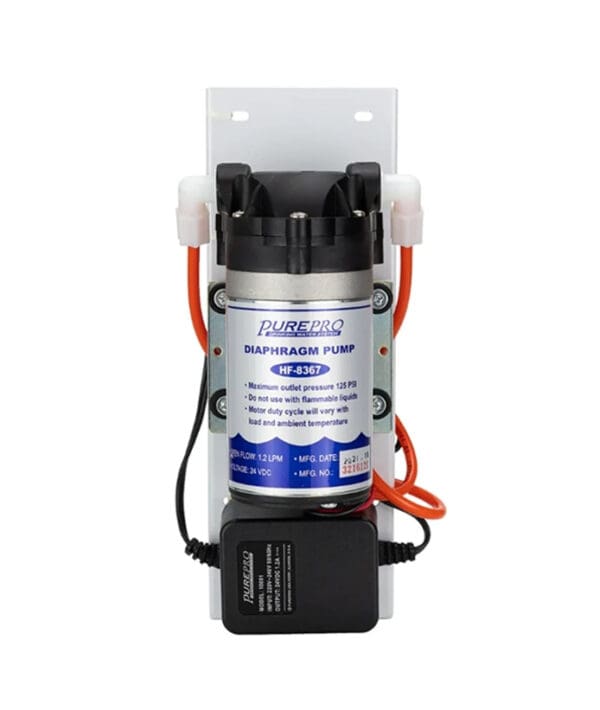 PurePro RO nyomásfokozó pumpa szett (HF8367 pumpa+konzol+kis- és nagynyomású kapcsoló+AC adapter 24V/1,2A+vezetékek) összeszerelten