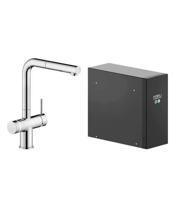 NOBILI SORGENTE FRIZZA csaptelep, inox, kihúzható fejjel, hűtő és szódakészítő rendszerrel