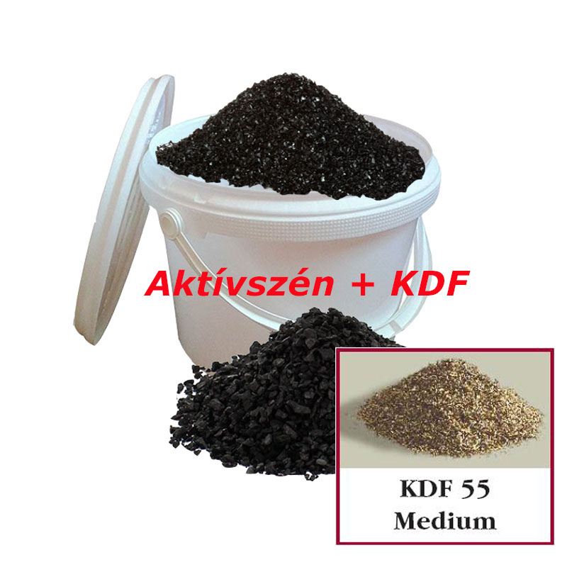 Aktív szén + KDF töltet - 4,5 liter (vödrös zárható)